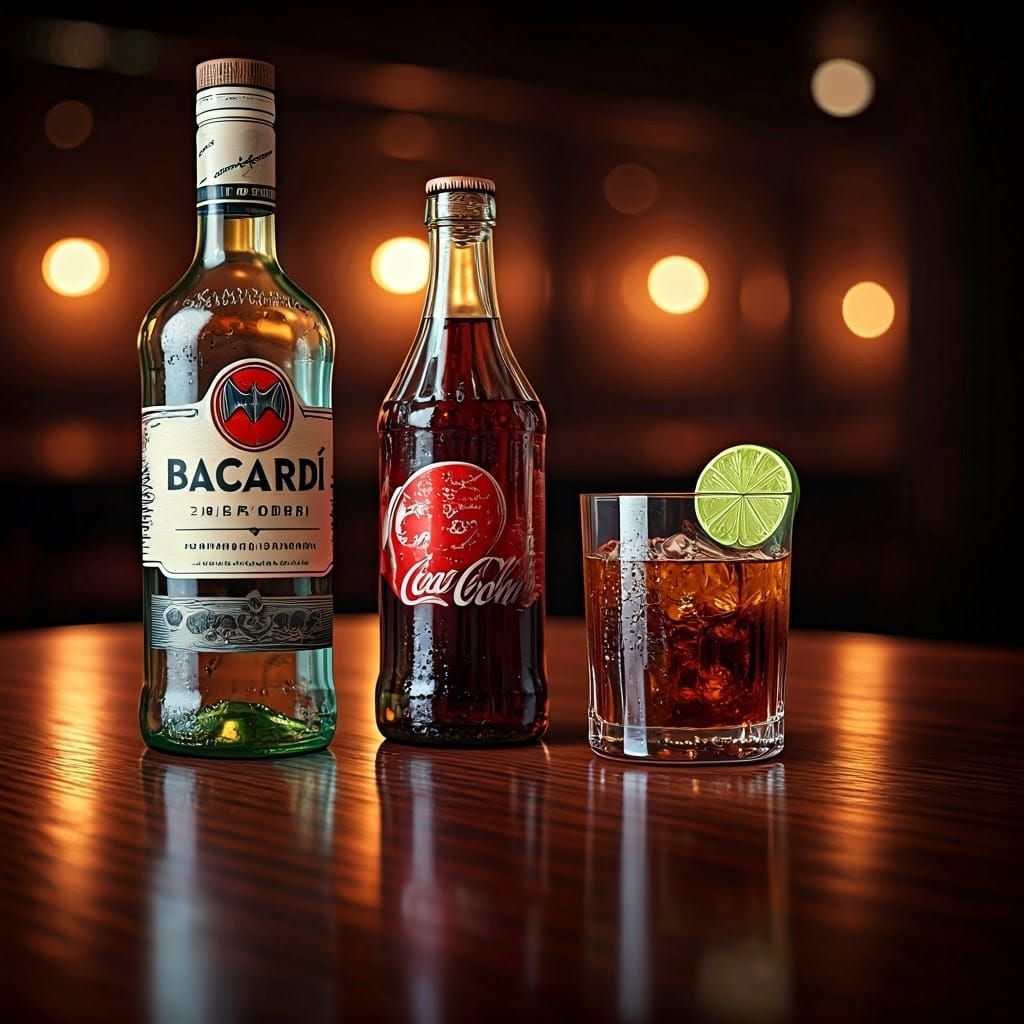 Vintage Bar Scene with Classic Drinks
