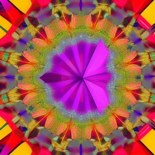 Abstract Crystal Imagery Inside Kaleidoscope