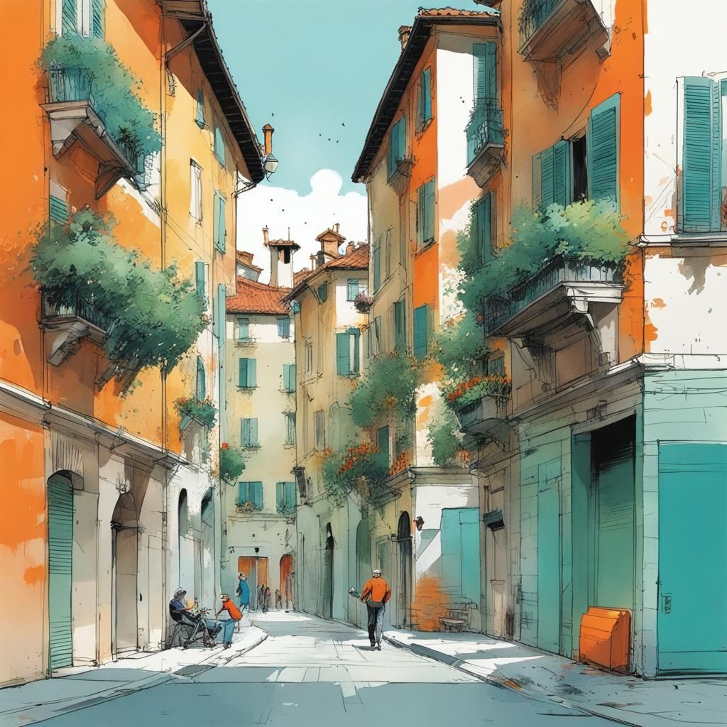 Minimalist Firenze Urban Sketch in Sage Palette