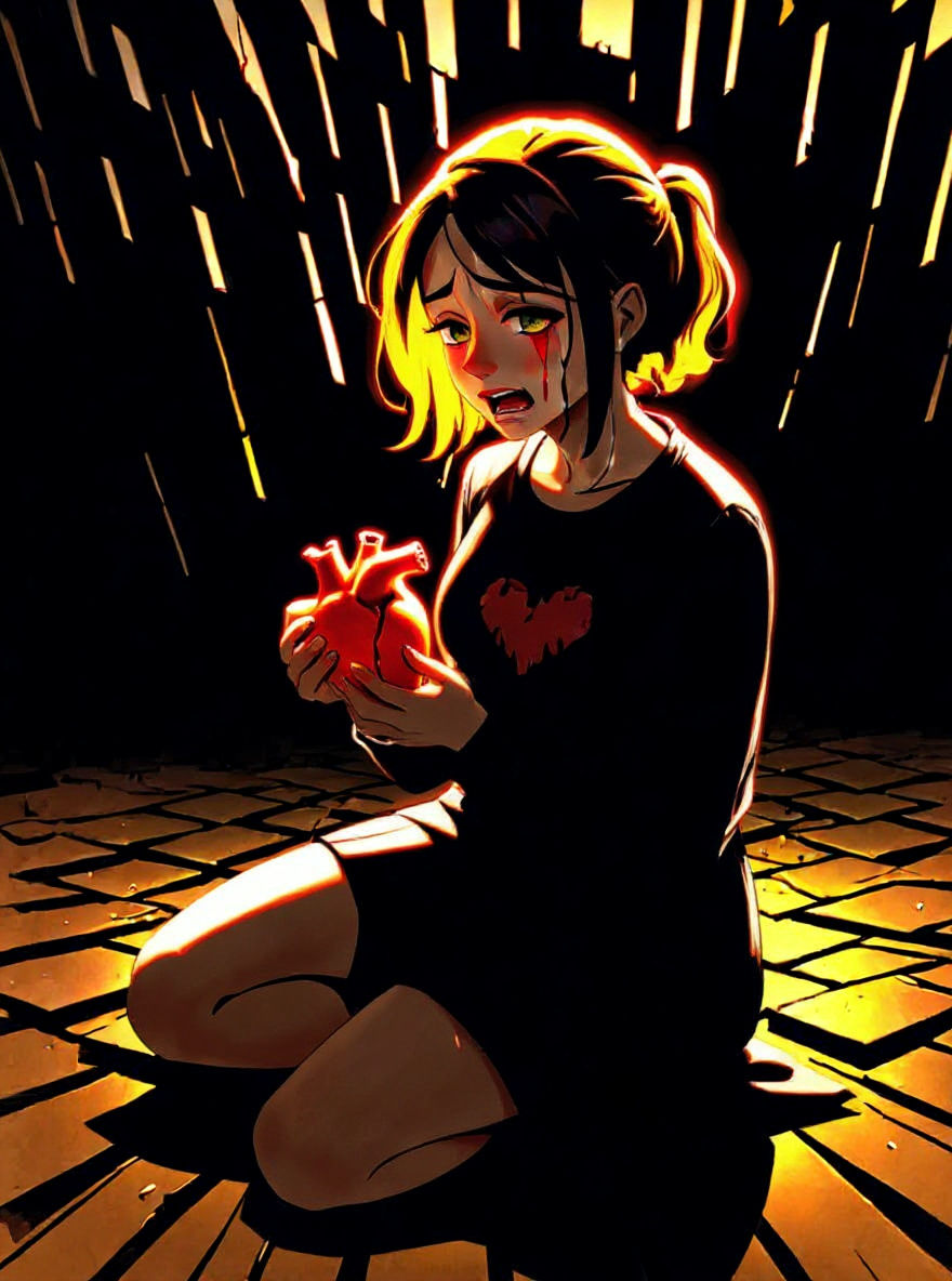 Girl with Broken Heart and Lost Feelings