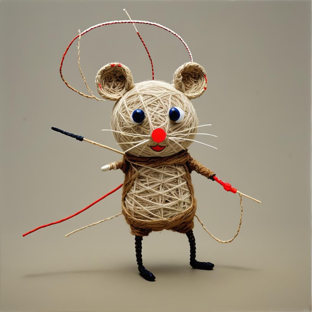 Futuristic String Mouse: A Surrealist Masterpiece