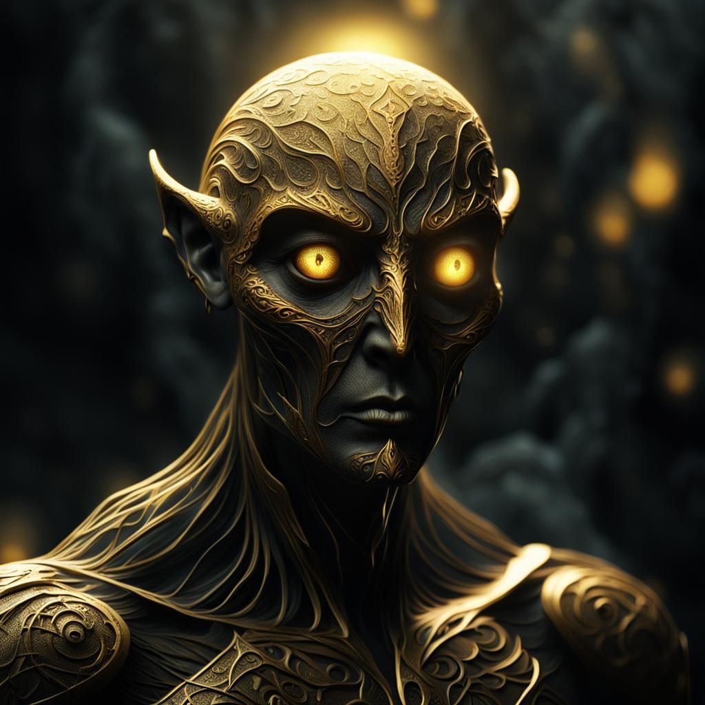 Ethereal Light Figure in Moody 3D Style