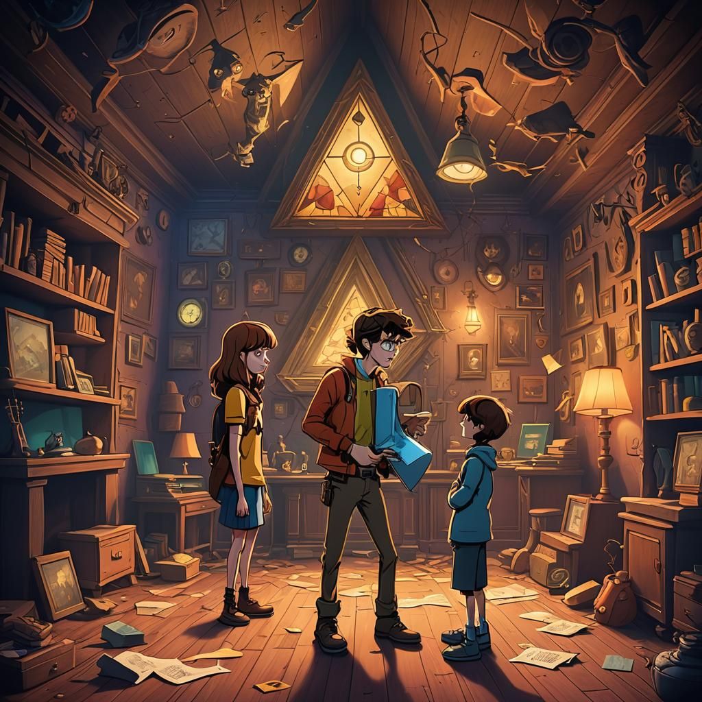 Bill Cipher Lurking in Gravity Falls Crossover