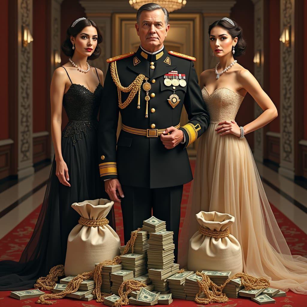 General MacArthur Surrounded by Wealth and Elegance