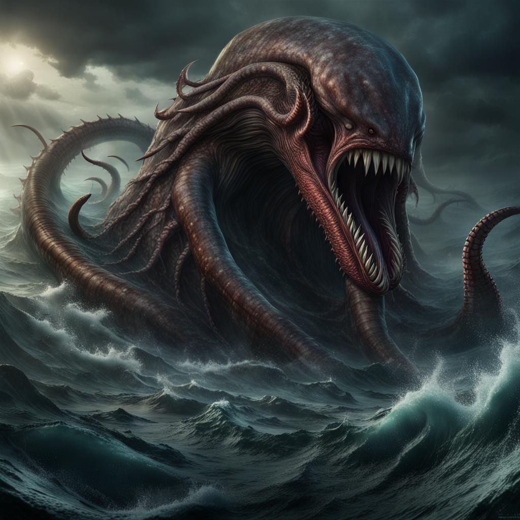 Colossal Krakenor: Abyssal Leviathan Concept Art