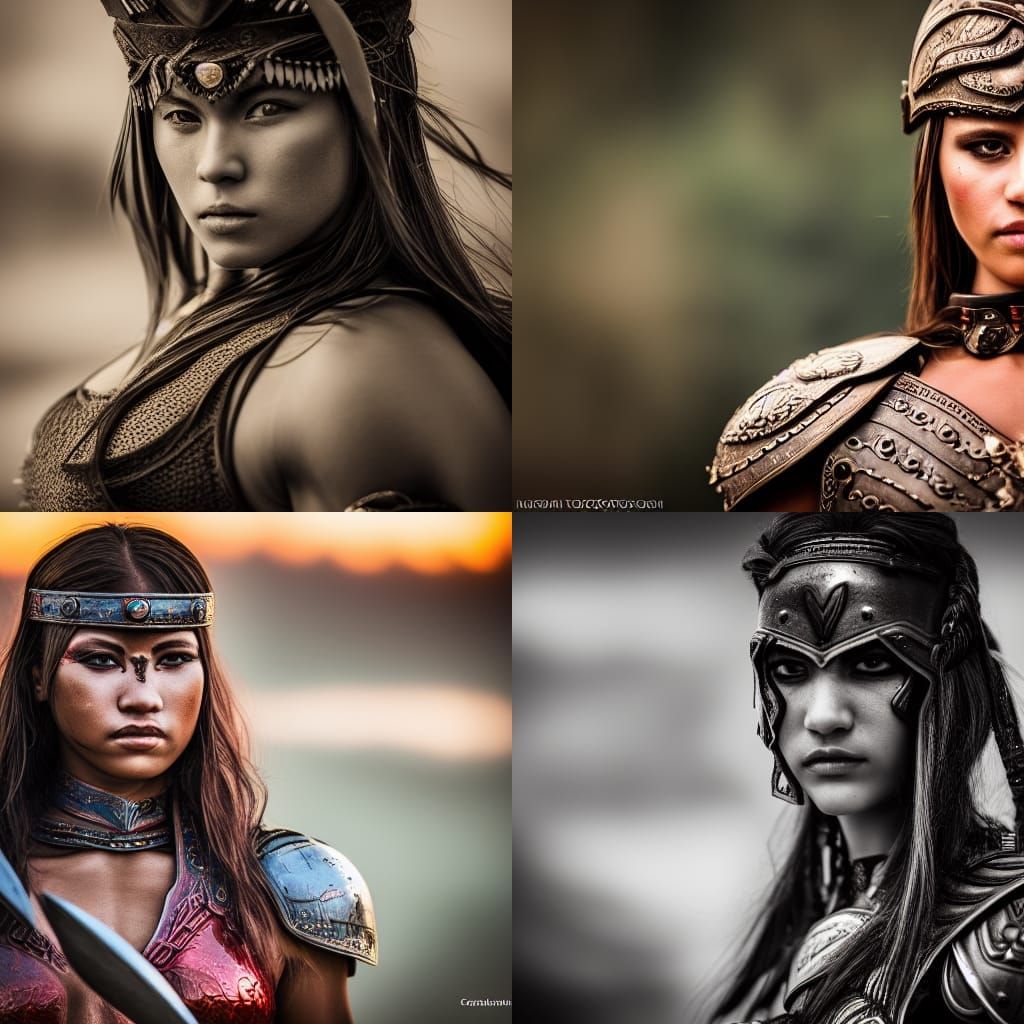 Female Warrior Portrait in Natural Lighting