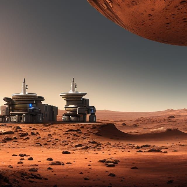 Gas Station on Mars: Epic Digital Matte Painting