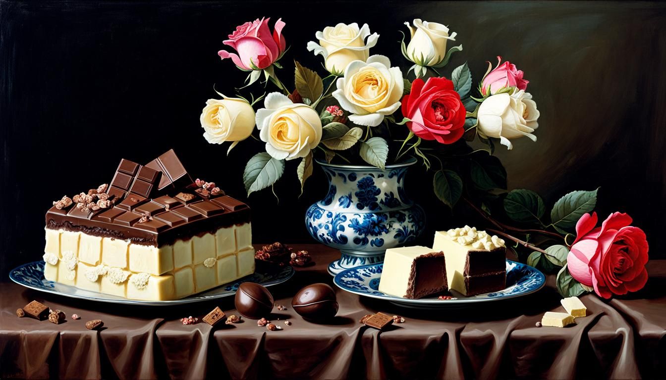 Dutch Masters Still Life: Chocolate and Roses