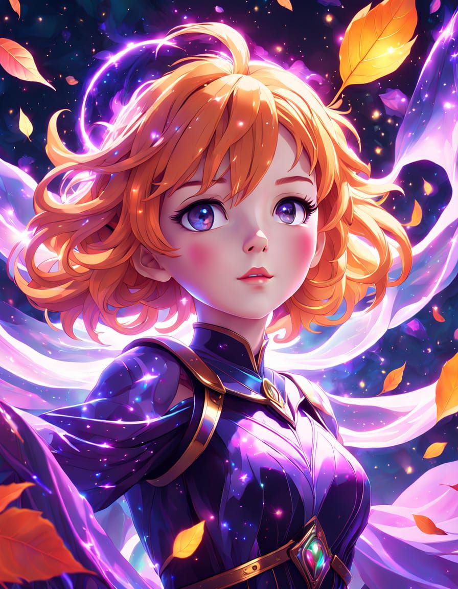 Ethereal Gwen Tennyson in Cosmic Anime Style