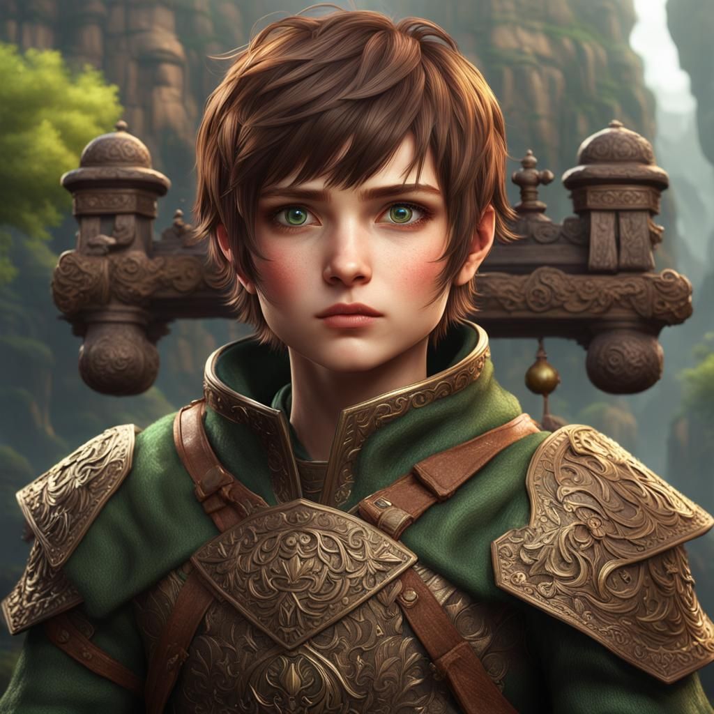 Detailed Matte Painting of Petite Woman