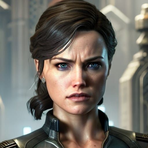 Jill Valentine Portrait in Comic Book Art Style