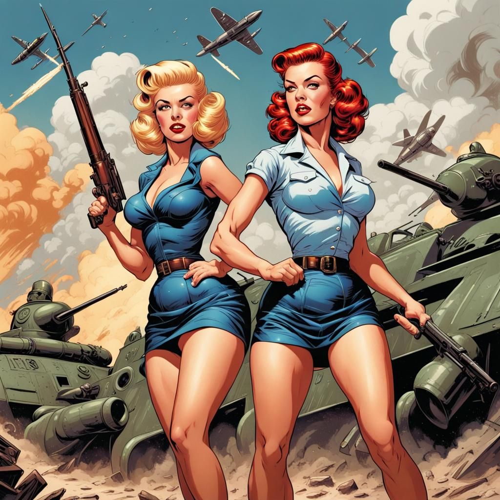 1950s Pinup Girls' Comic Book War