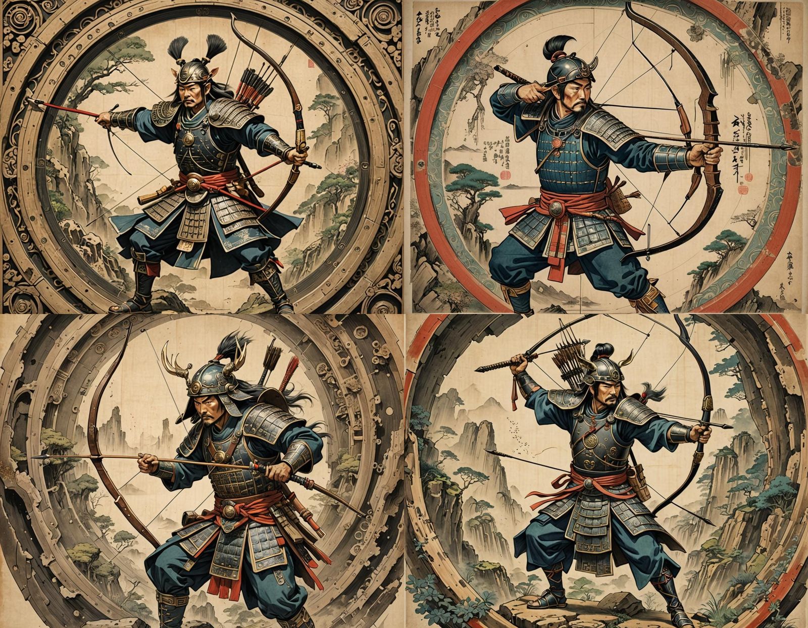 Mythical Japanese Archer: Cross-Sectional View
