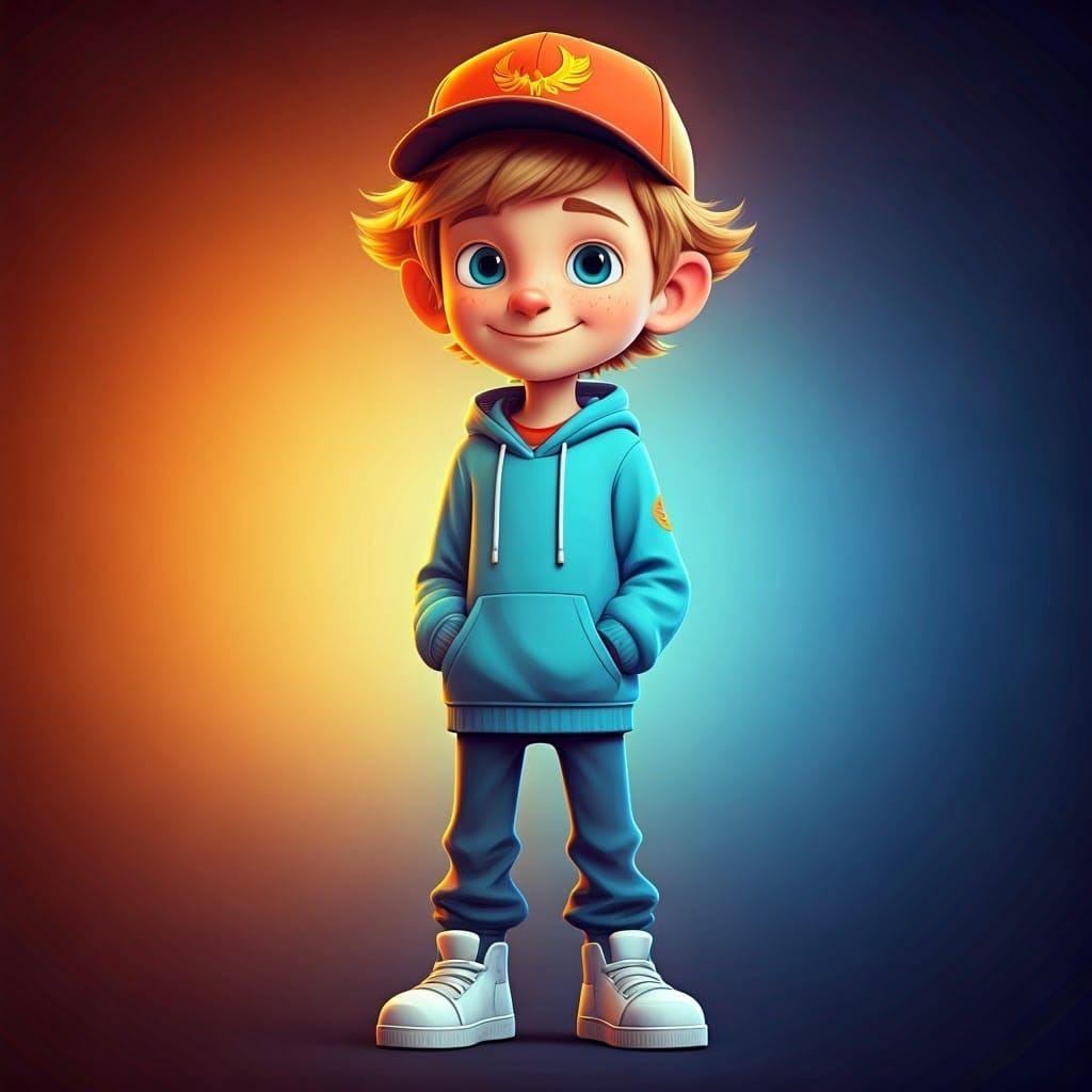 Boy with Paintball Outfit in Pixar-Style 3D Rendering