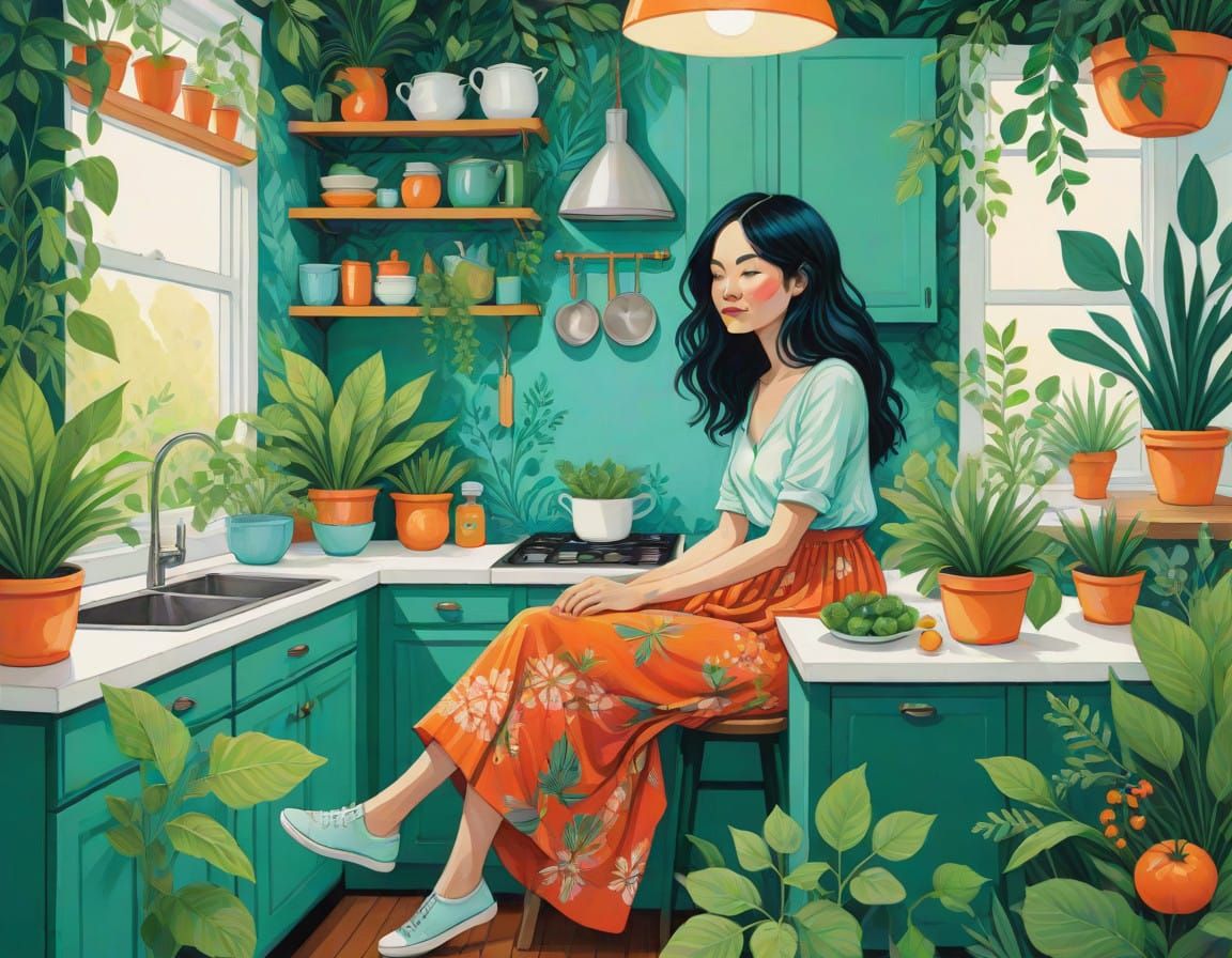 Whimsical Kitchen Sanctuary in Vibrant Colors