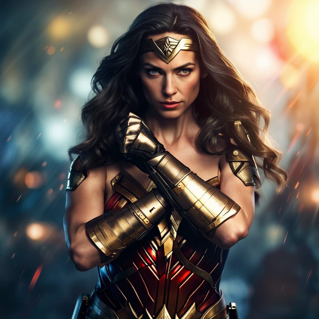 Wonder Woman Portrait in CGI VFX Style