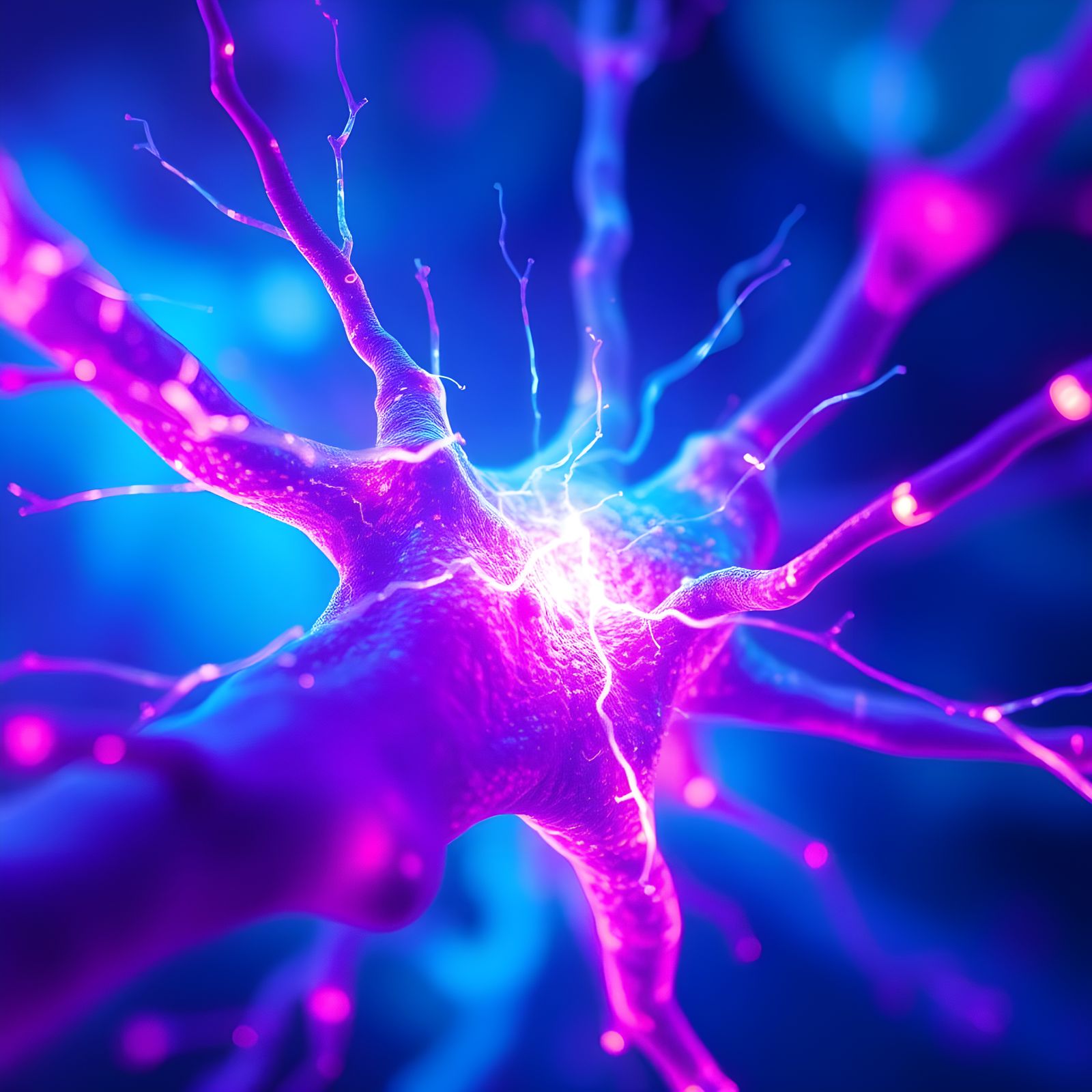 Detailed Synapse Illuminated by Neural Impulses