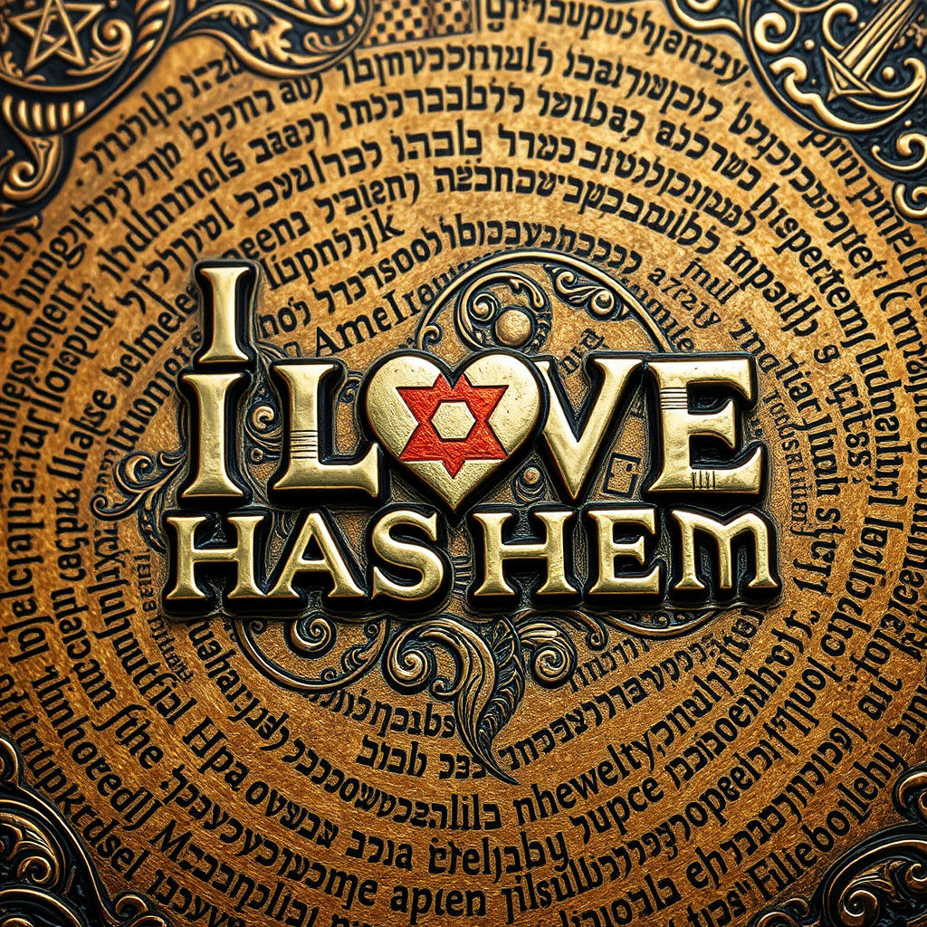 Micrography Art: Metallic Letters Form "I LOVE HASHEM"