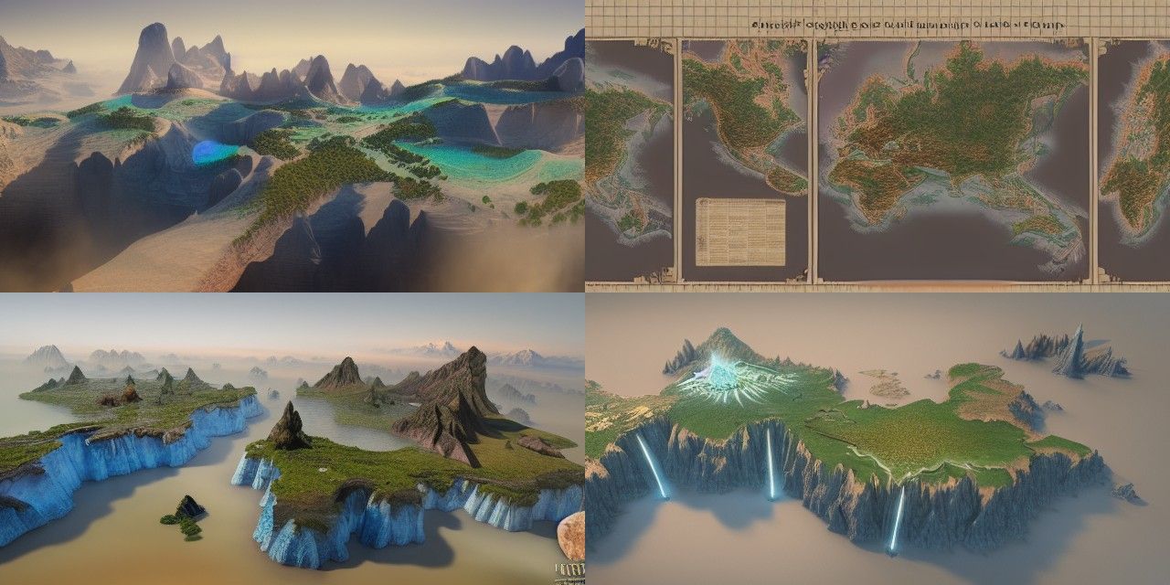 Detailed Fantasy World Map Concept Art