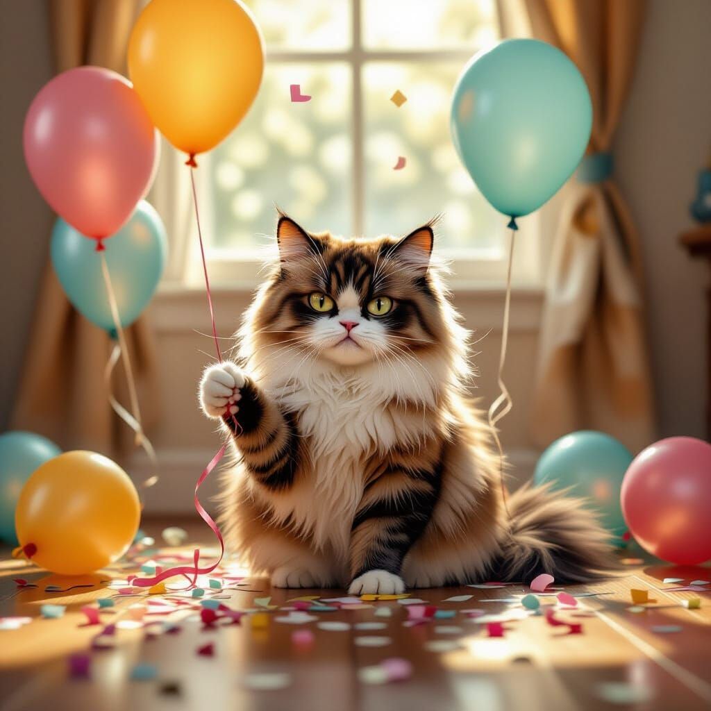 Grumpy Cat After Party in Beatrix Potter Style