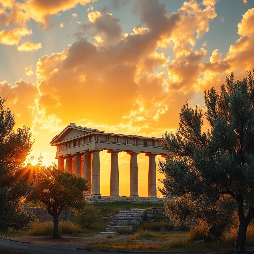 Temple Sunrise: Romanticism Meets Impressionism