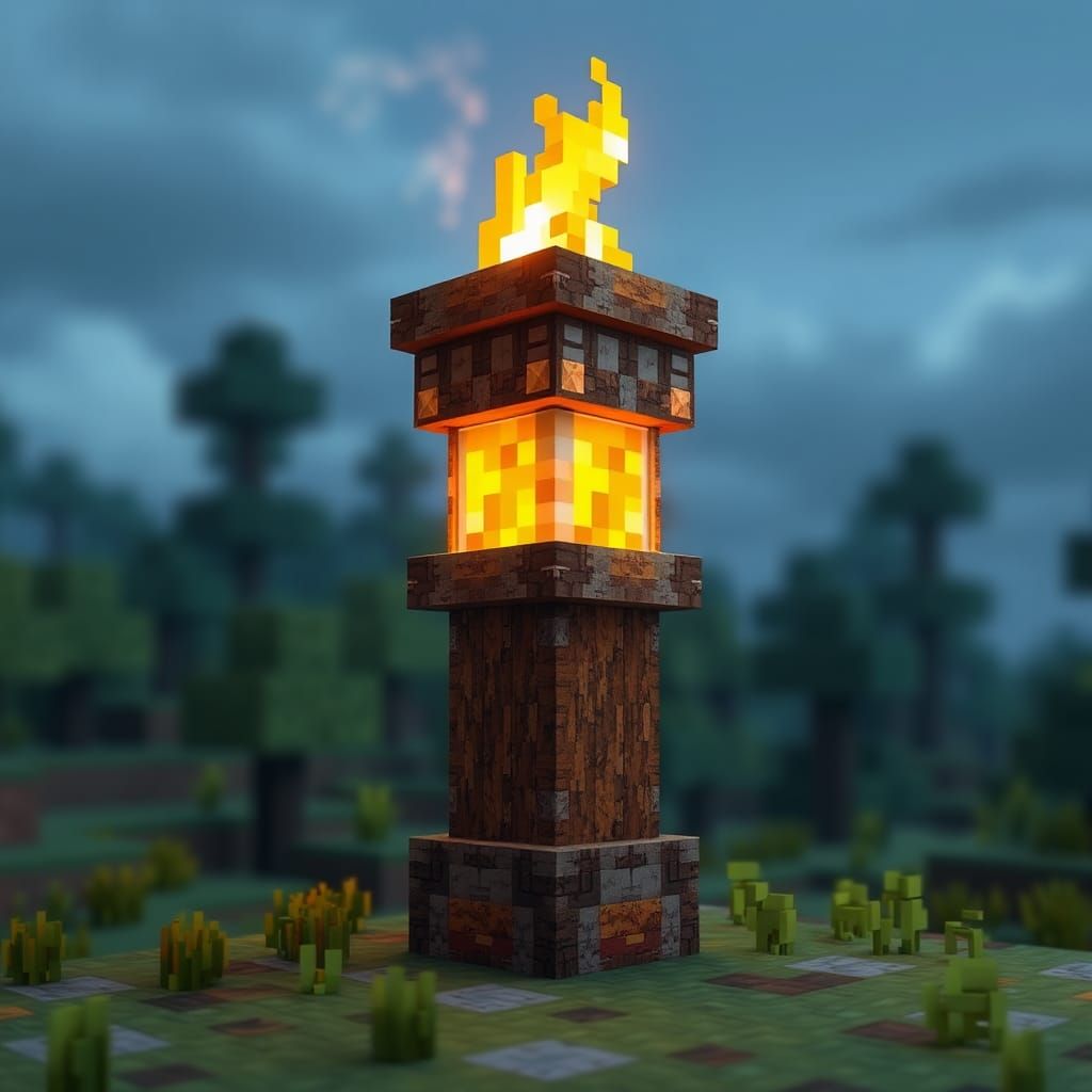 a realistic minecraft torch