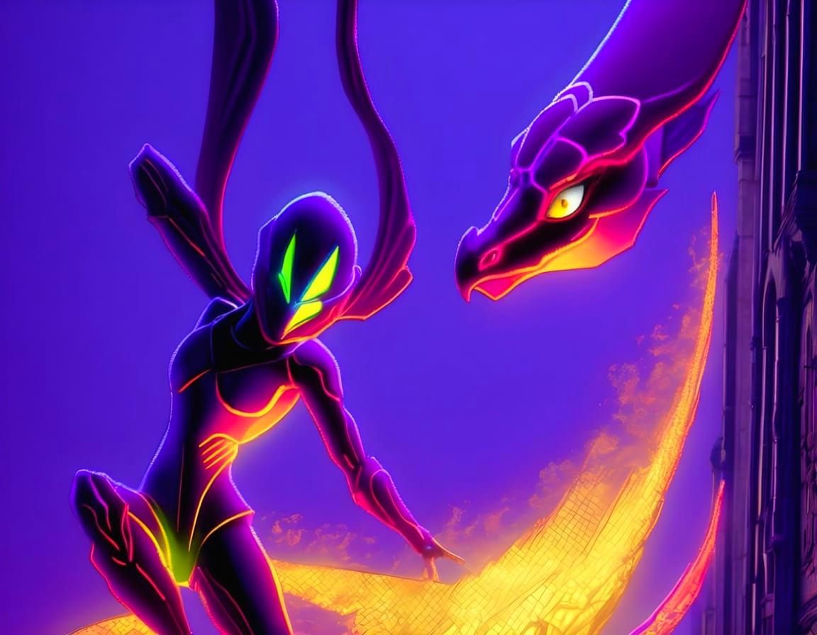 Dark Angels and Dragons United in Epic Fantasy Art