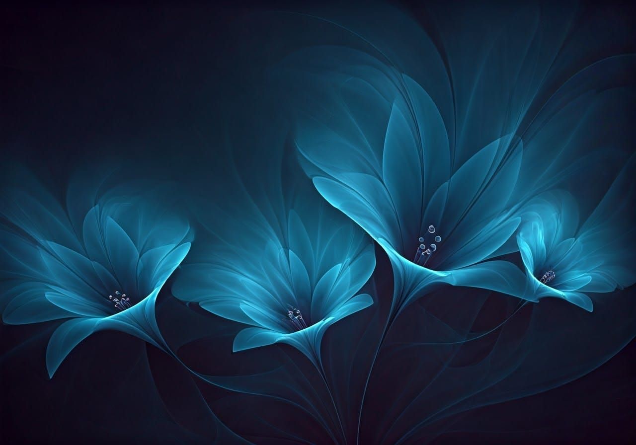 Ethereal Blue Blooms Unfurl in Soft Purple Twilight