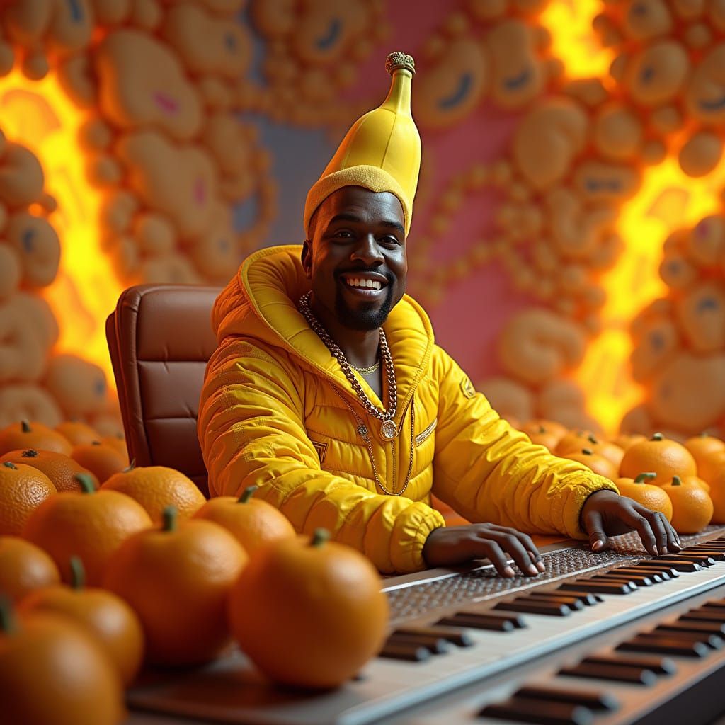 Kanye West as Bananas in Paris Music Production Scene
