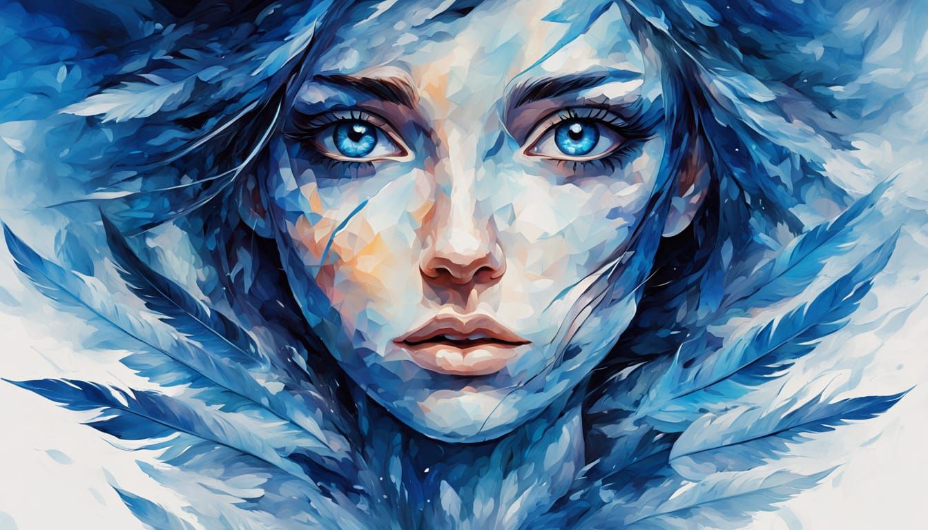 Ethereal Metaphysical Portrait in Anime Abstract Style