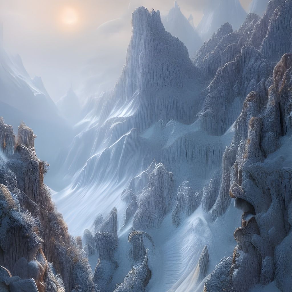 Surreal Swiss Alp Snow Mountain Landscape