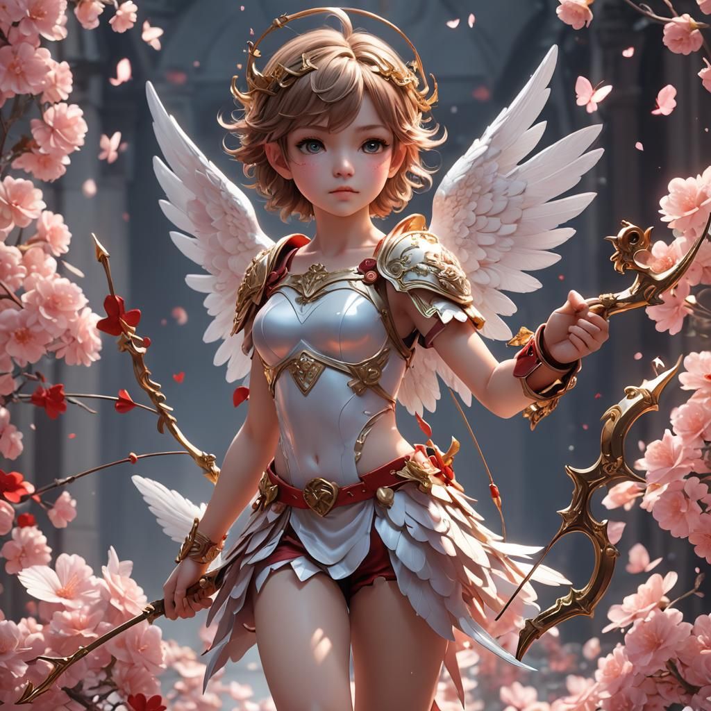 Detailed 3D Anime Art of Cupid