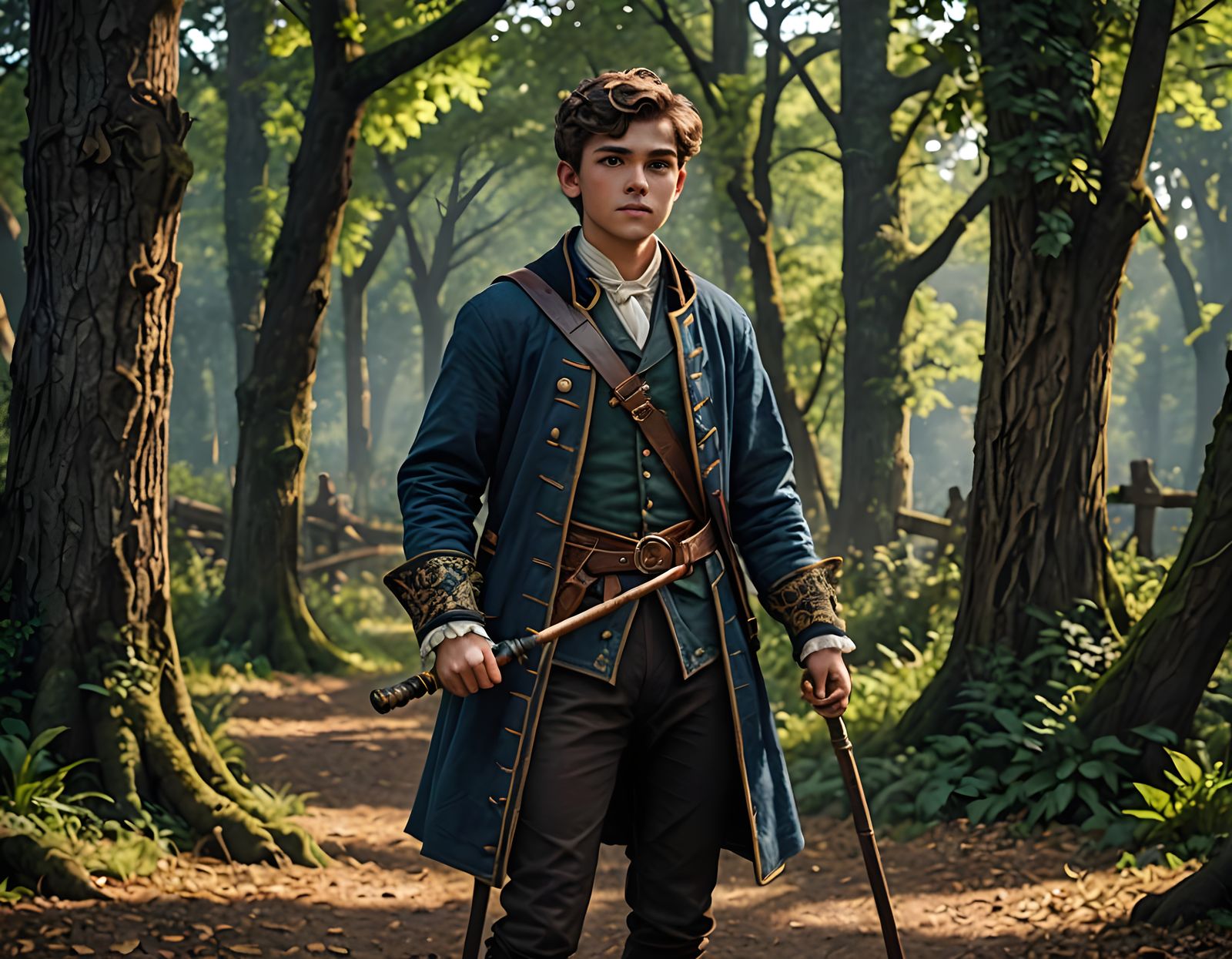 Boy with Bladed Staff: Fantasy Concept Art