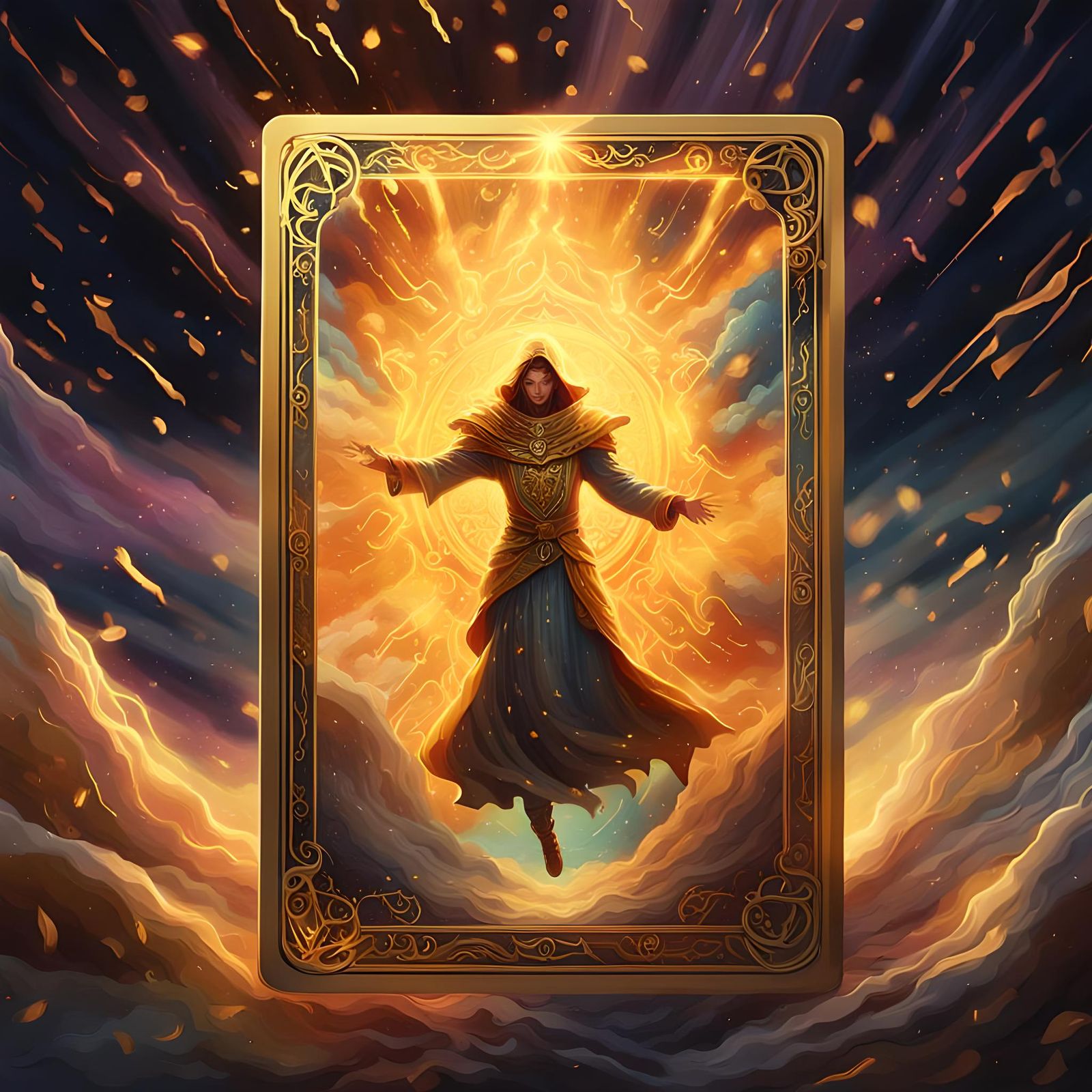 Mystical Tarot Card with Glowing Aura