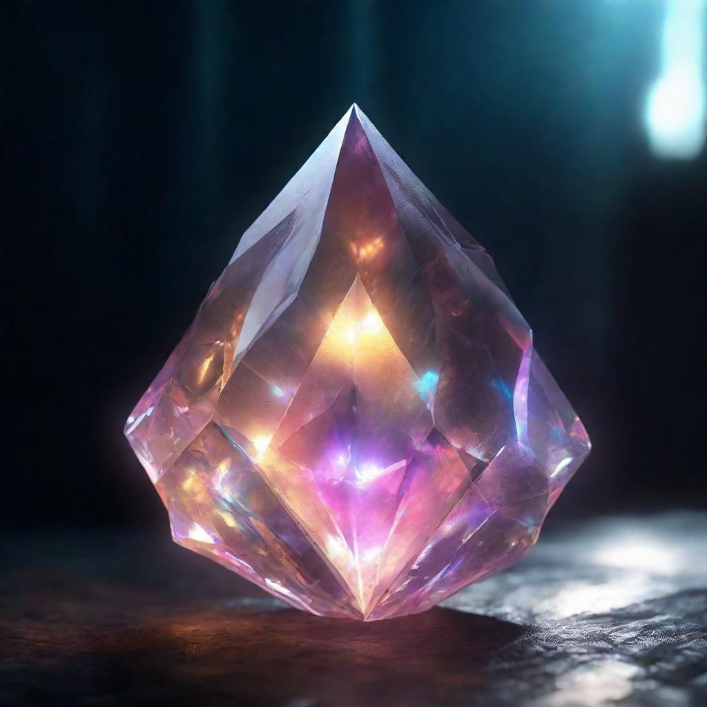 Glowing Crystal Entity in Misty Atmosphere