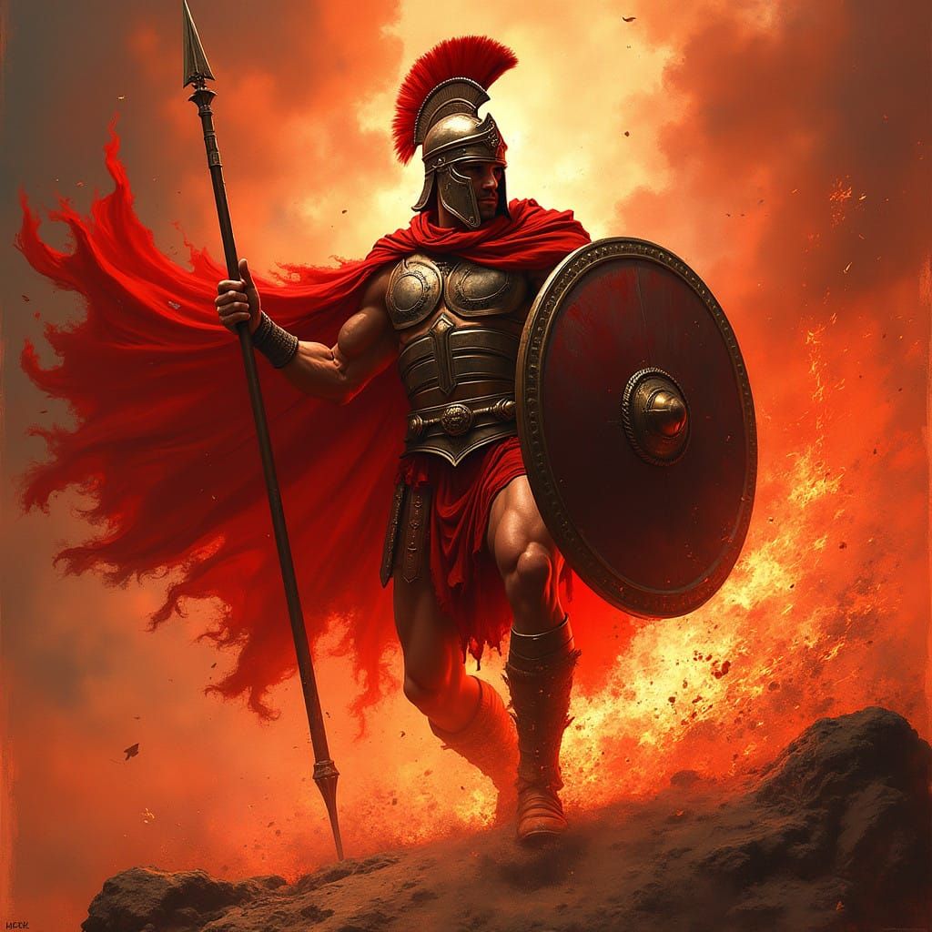 Warrior in Frenzied Berserker State, Greek Mythology