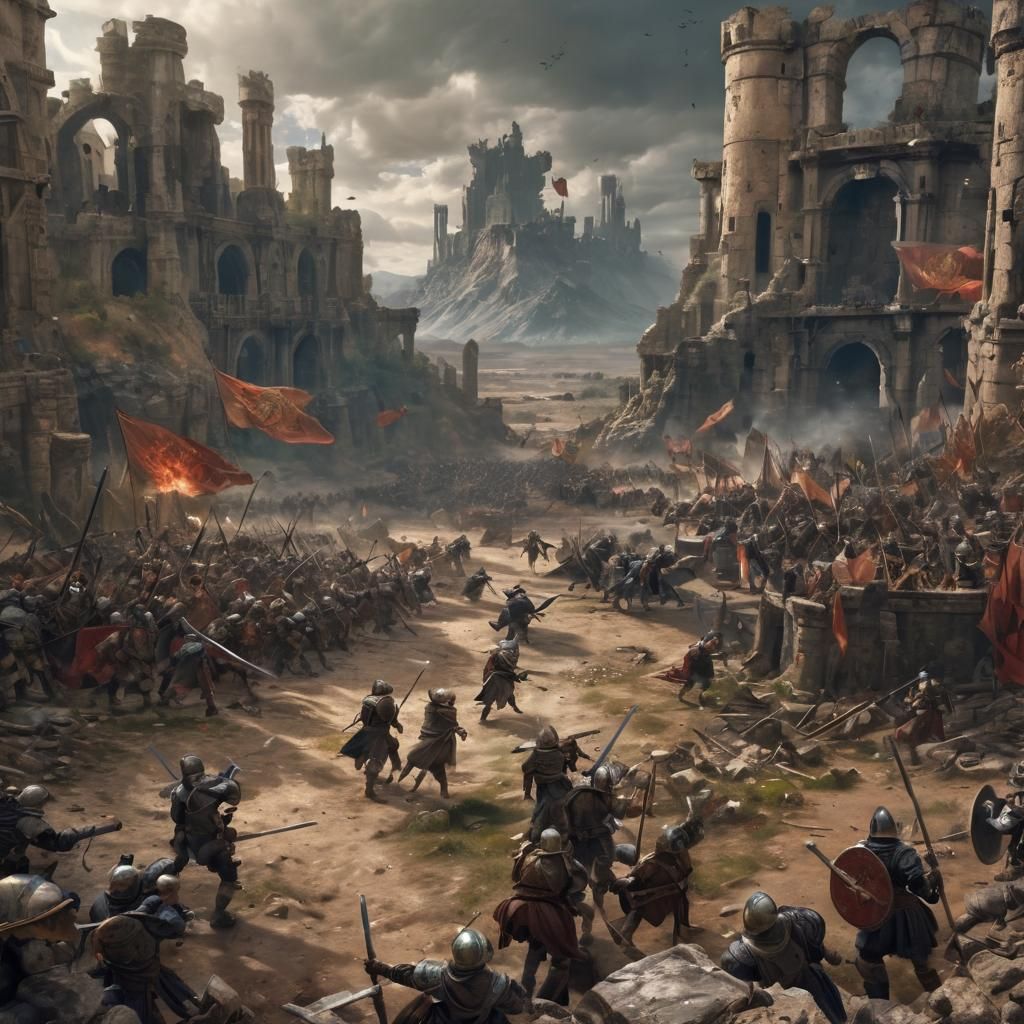Age of Wars: A Chaotic Fantasy Battle Scene