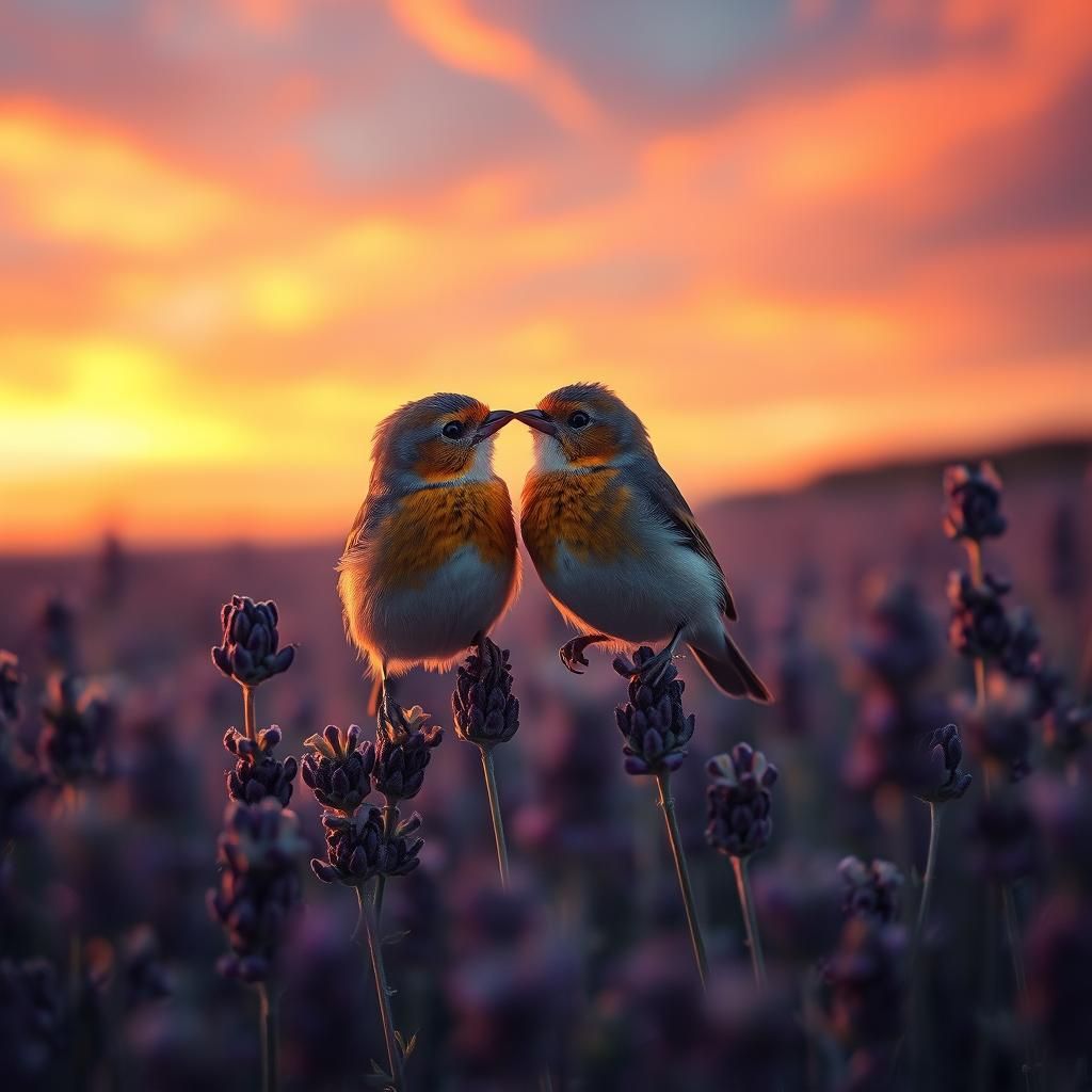 Songbirds Share a Quiet Moment in Autumn