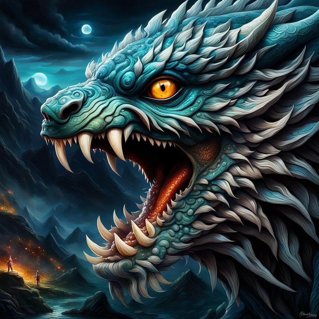 Mystical Creatures in an Epic Battle: Hyperrealistic Splash ...