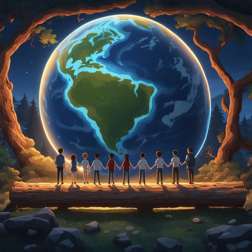 Earth Protected by Anime Cartoon Figures