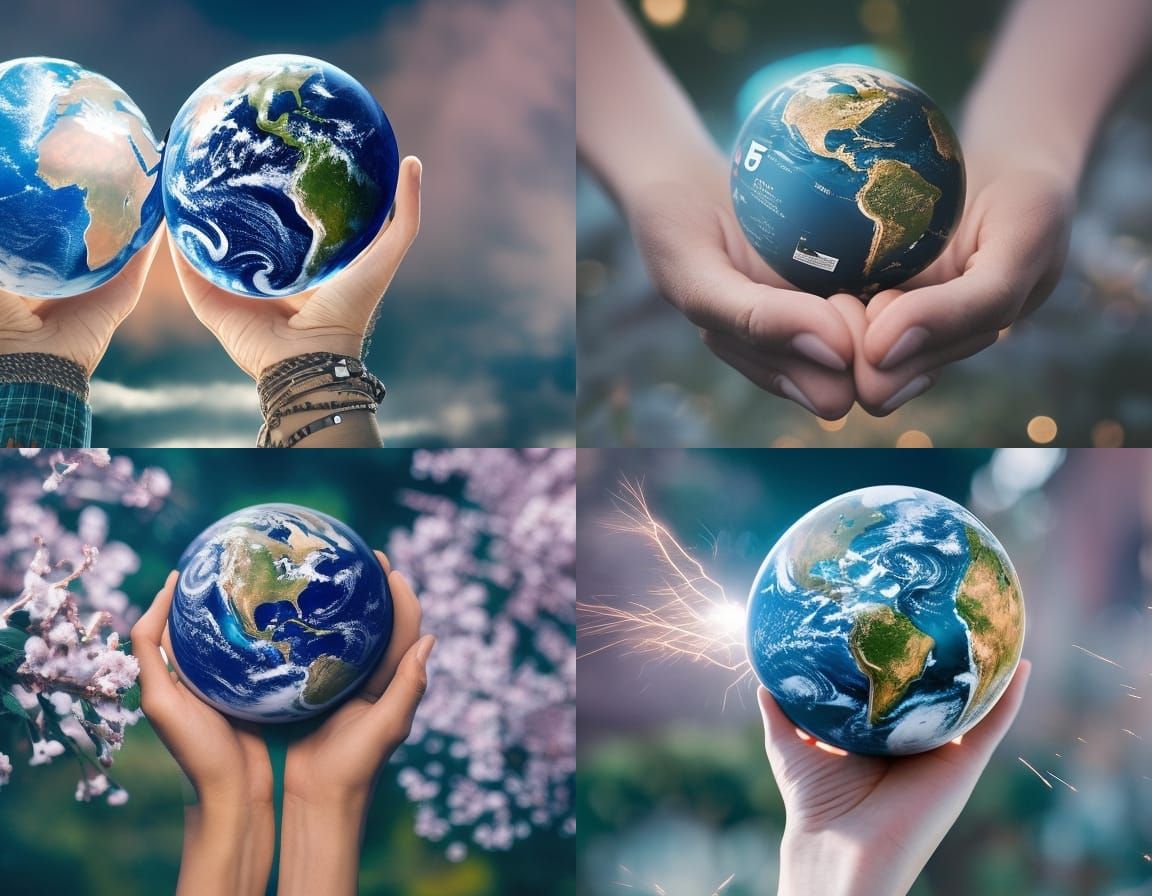 Two Hands Hold Earth in a Haunting Photorealistic Scene