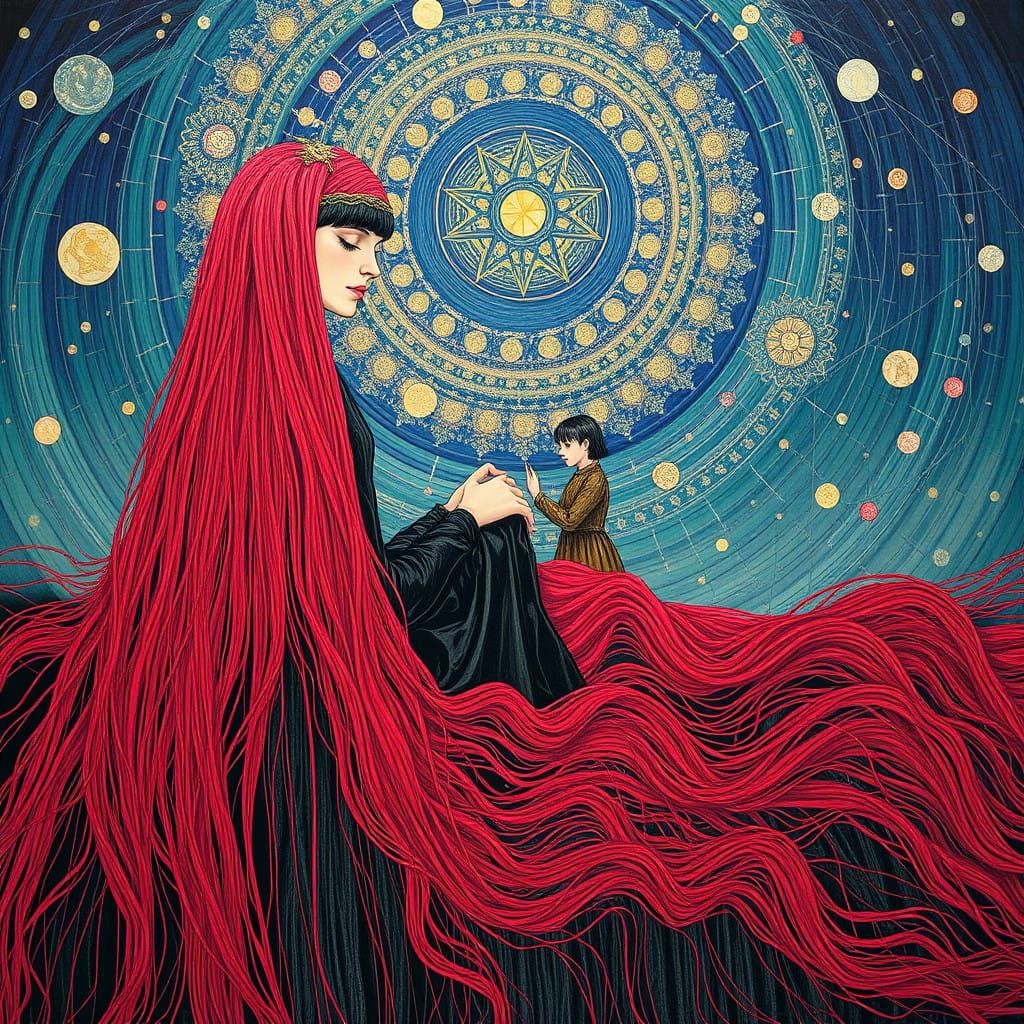 Surreal Goddess in Verdigris Oil Painting Style