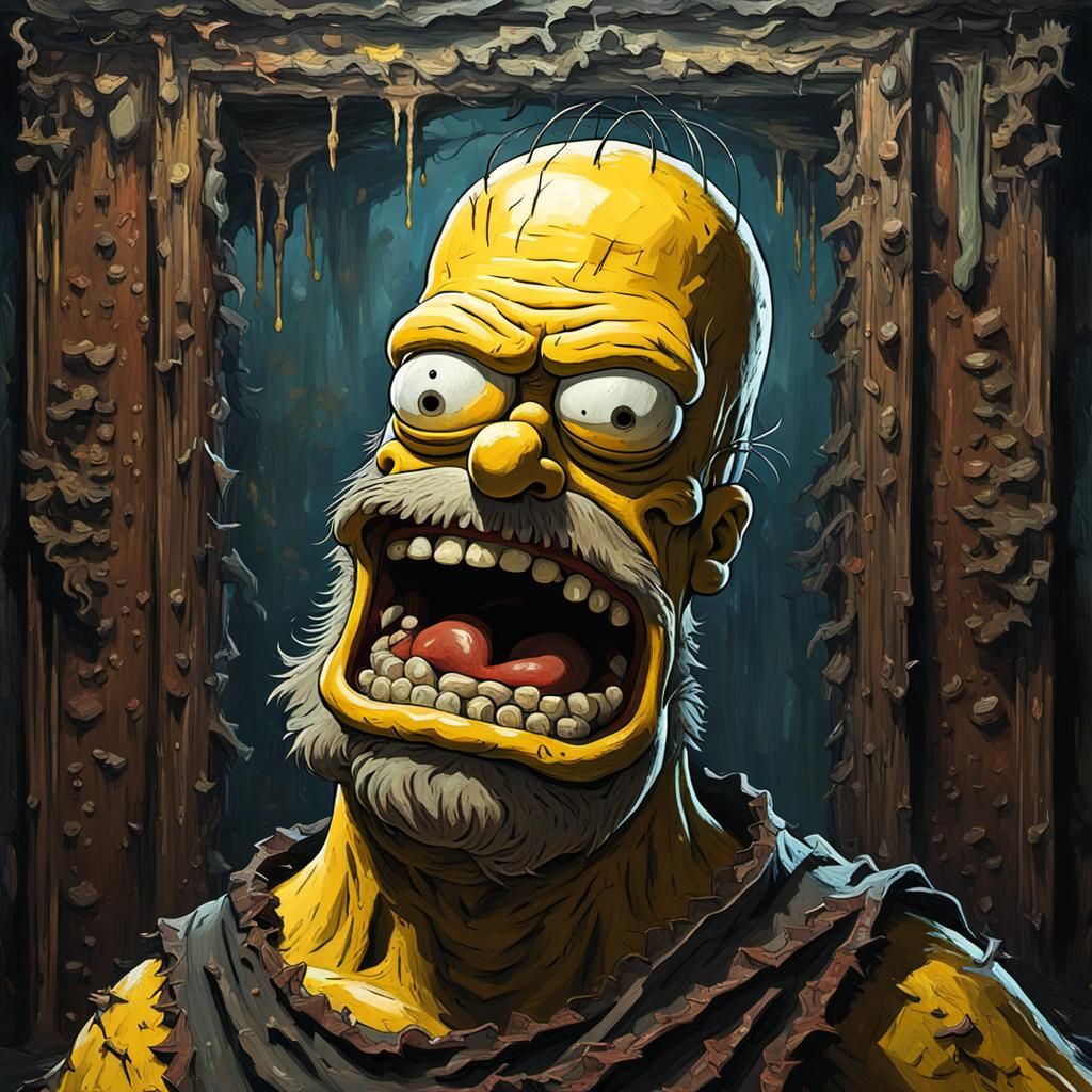 Grotesque Decaying Face in Gothic Impressionist Style