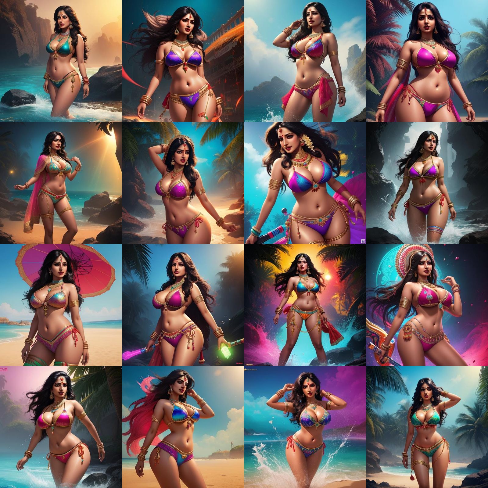 Savita Bhabhi in Bikini: Hyperrealistic Splash Art