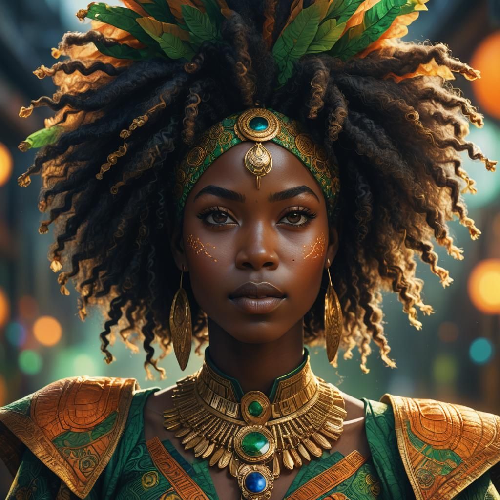 Nigerian Afro-Futurism Portrait in Unreal Engine 5 Style