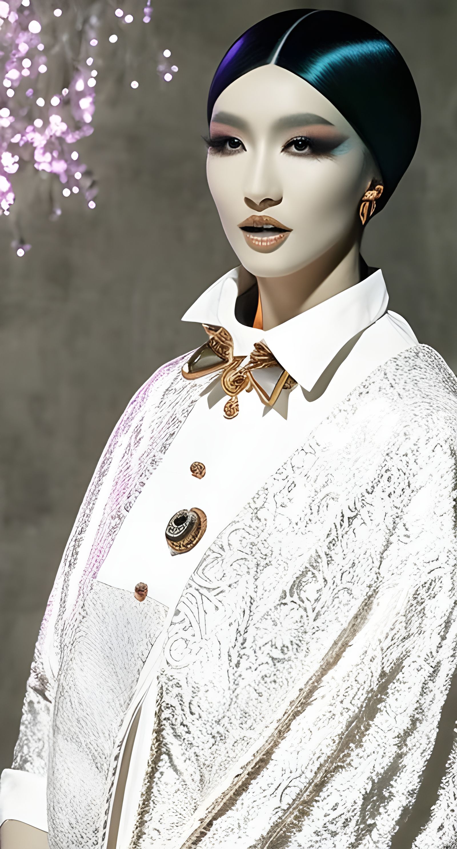 Steampunk Cyberpunk Fusion with Bioluminescent Lights