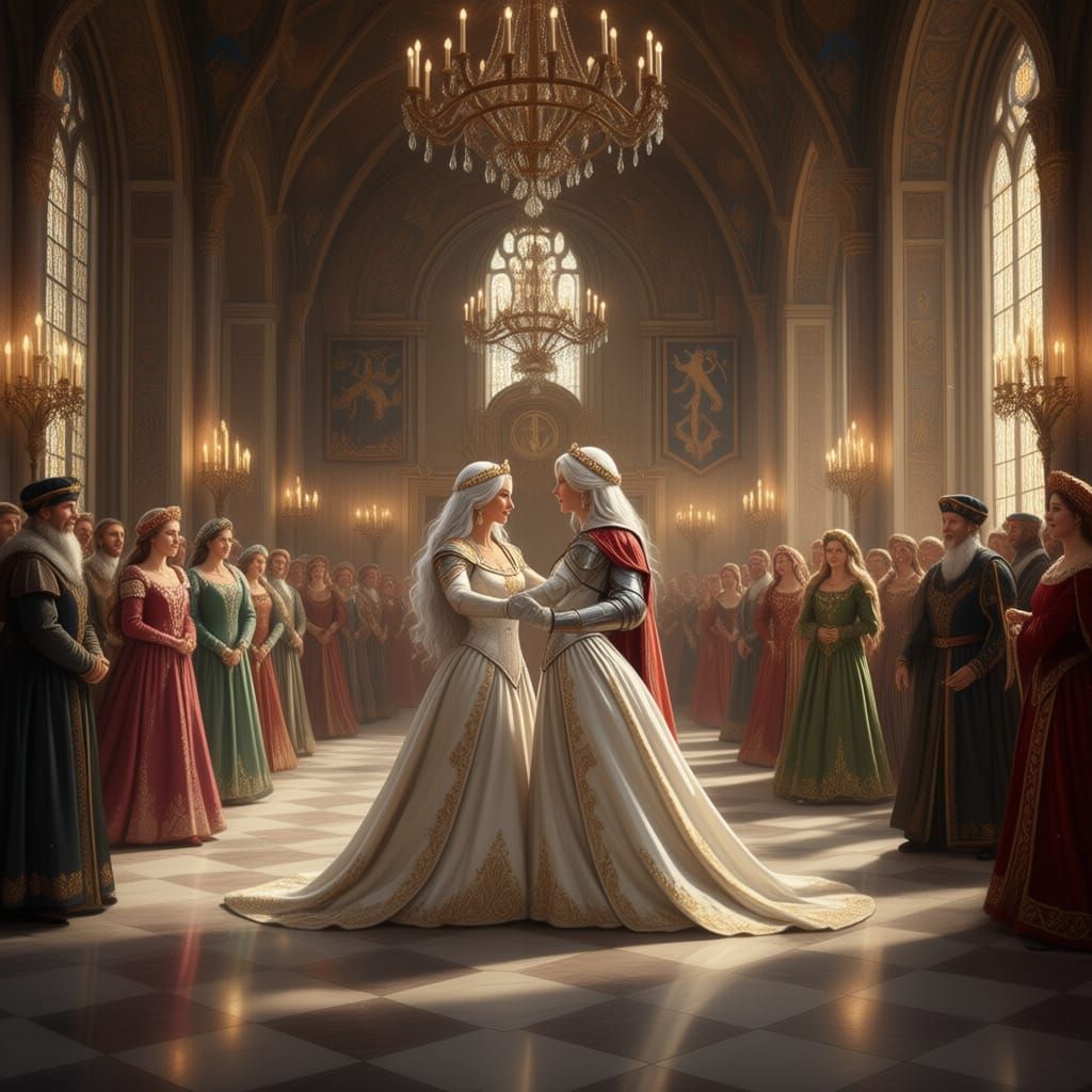 Nobles Dancing in a Grand Holy Roman Empire Ballroom