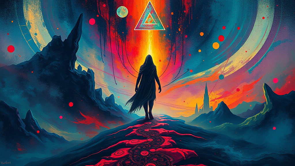 Mystical Being in Fluorescent Impasto Style