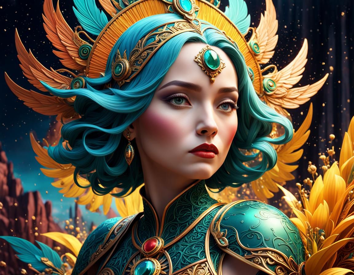 Art Deco Fantasy Matte Painting in Deep Color