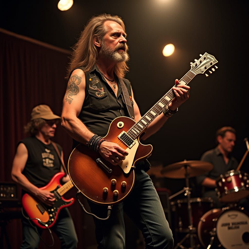 Gritty Blues-Rock Band Performs on Smoky Stage